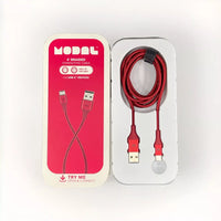 Modal - 4FT USB-C to USB-A Charge & Sync Braided Cable - Red Lot