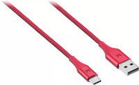 Modal - 4FT USB-C to USB-A Charge & Sync Braided Cable - Red Lot