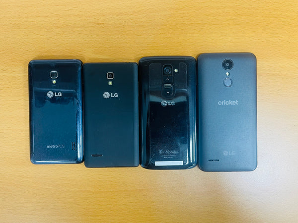 Lot#028 (4pc) LG Salvage Phones ONLY FOR PARTS OR REPAIR  AS IS  NO RETURN