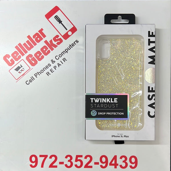 CASE-MATE TWINKLE CASE FOR IPHONE XS MAX IN STARDUST TWINKLE SERIES CLEAR GOLD